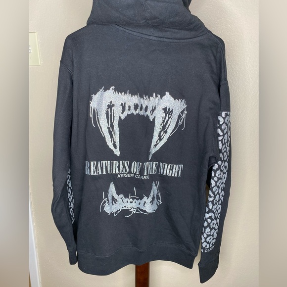 Keiser Clark Black Hoodie Creature Of The Night Size Small - Picture 1 of 4